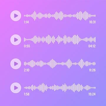 Voice, audio message, transparent speech bubbles. SMS text frame. Social media Stock Illustration