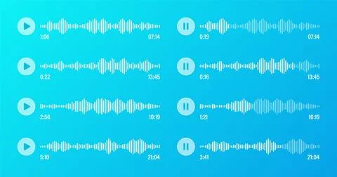 Voice, audio message, transparent speech bubbles. SMS text frame. Social media Stock Illustration