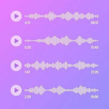 Voice, audio message, transparent speech bubbles. SMS text frame. Social media Stock Illustration