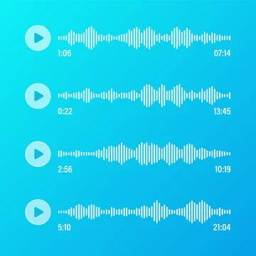 Voice, audio message, transparent speech bubbles. SMS text frame. Social media Stock Illustration