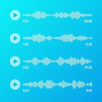 Voice, audio message, transparent speech bubbles. SMS text frame. Social media Stock Illustration