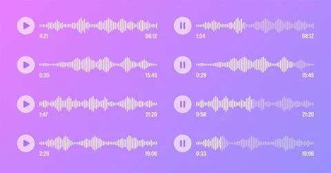 Voice, audio message, transparent speech bubbles. SMS text frame. Social media Stock Illustration