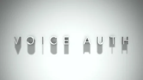 Voice auth 3D title animation with shadows on a white background Stock Footage 297516534