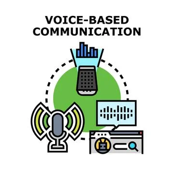 Voice based communication technology creating digital content and information Stock Illustration