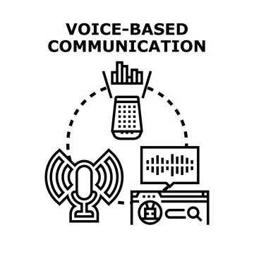 Voice based communication technology creating digital content and information Stock Illustration