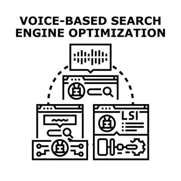 Voice based search engine optimization process Illustrazione stock