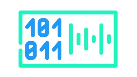 Voice binary code color icon animation Stock Footage 156648854