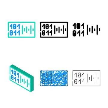 Voice binary code color icon vector concepts Stock Illustration