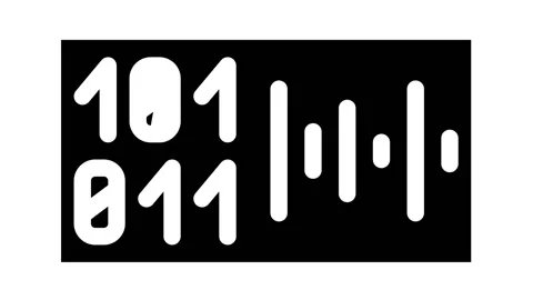 Voice binary code glyph icon animation Stock Footage 156650119