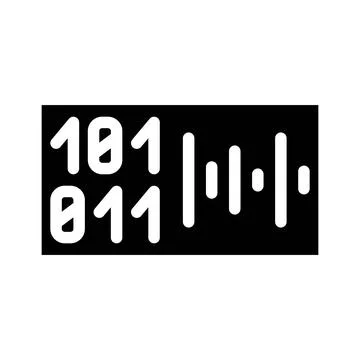 Voice binary code glyph icon vector illustration Stock Illustration