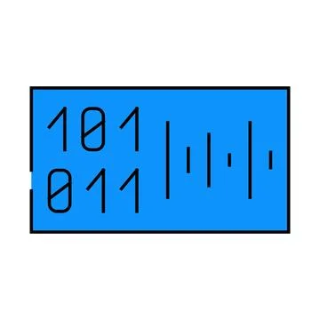 Voice binary code icon color illustration 스톡 일러스트