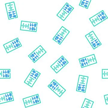 Voice binary code vector seamless pattern Stock Illustration