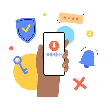 Voice biometrics technology Illustrazione stock