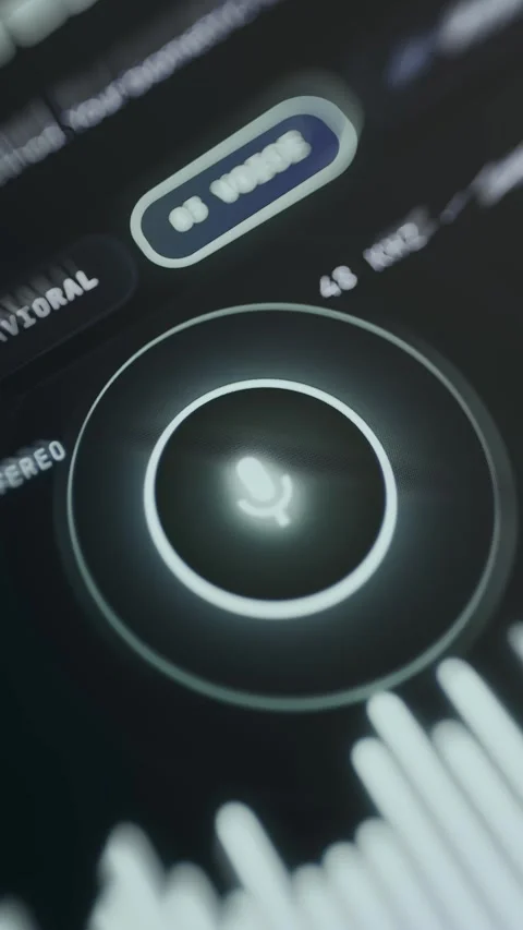 Voice button used to start secure voice-based authentication Stock Footage 335457135