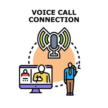 Voice call connection delivering digital communication and networking Stock Illustration