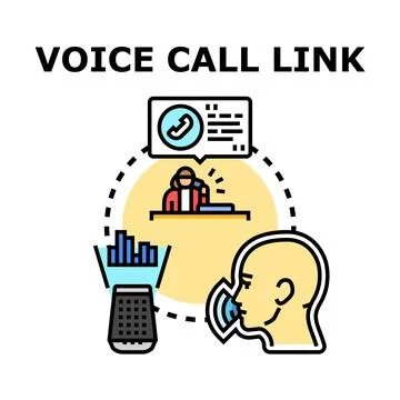 Voice call link concept with smart speaker support Stock Illustration