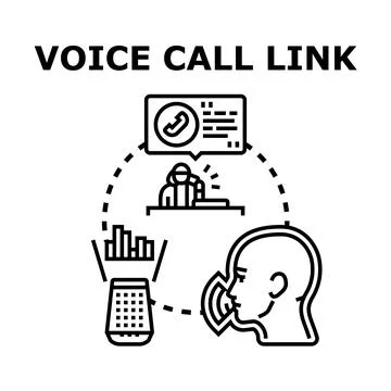 Voice call link concept with smart speaker support Stock Illustration