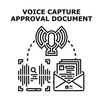 Voice capture document for biometric approval process Illustrazione stock