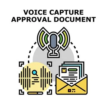 Voice capture document for biometric approval process 库存插图