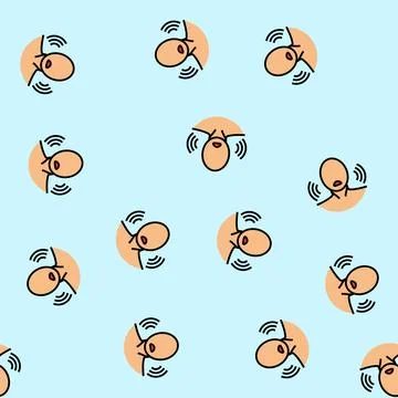 Voice change adolescence puberty vector seamless pattern Illustrazione stock