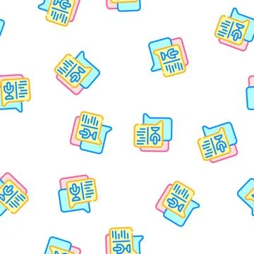 Voice chatting with call center vector seamless pattern Stock Illustration