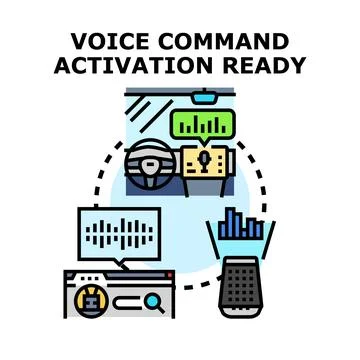 Voice command activation ready across modern devices Ilustración de archivo