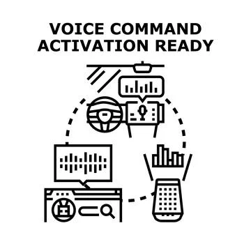 Voice command activation ready across modern devices Stock Illustration