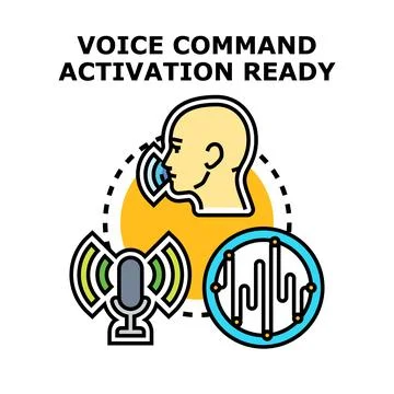 Voice command activation ready concept vector illustration Stock Illustration