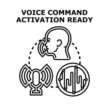 Voice command activation ready concept vector illustration Stock Illustration