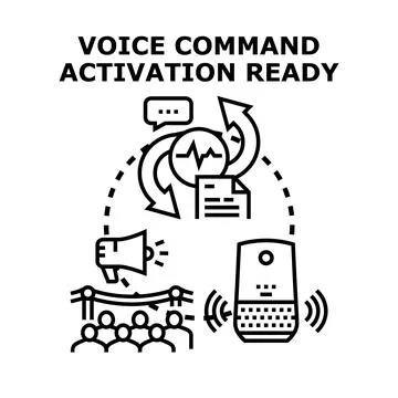 Voice command activation ready smart technology concept Ilustración de archivo