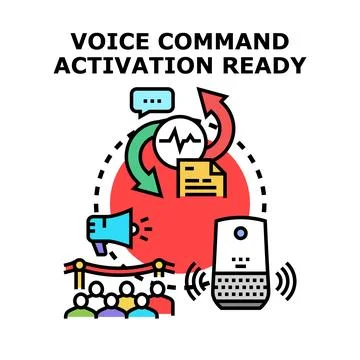 Voice command activation ready smart technology concept 스톡 일러스트