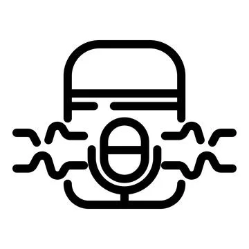 Voice command agent device icon outline vector. Artificial intelligent assistant Stock Illustration