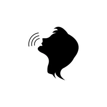 Voice command control icon. person talking icon Stock Illustration
