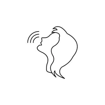 Voice command control line icon. person talking line icon Stock Illustration