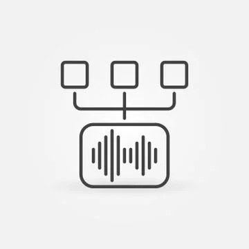 Voice Command Control vector thin line concept icon 스톡 일러스트