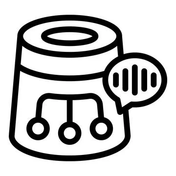 Voice command device icon outline vector. Smart virtual assistant Illustrazione stock