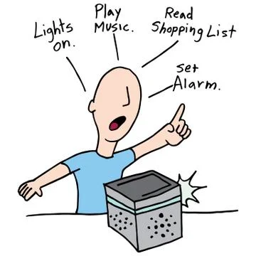Voice command device technology 스톡 일러스트