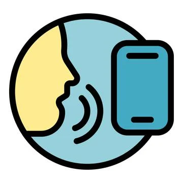 Voice command icon color outline vector Stock Illustration