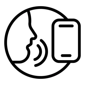 Voice command icon, outline style Stock Illustration
