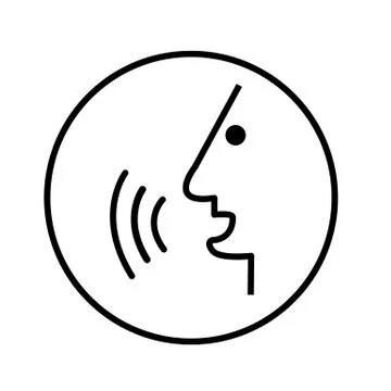 Voice command icon on white background. voice recognition concept. Stockillustratie