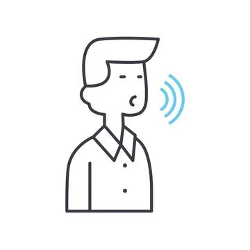 Voice command line icon, outline symbol, vector illustration, concept sign Stock Illustration