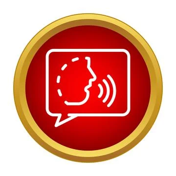 Voice command recognition communication speech bubble icon Stock Illustration