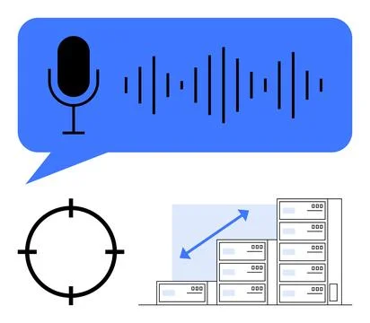 Voice Command Technology with Data Analysis and Target Accuracy Concepts 스톡 일러스트