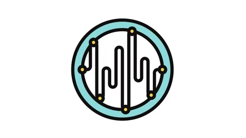 Voice command wave deep learning color icon animation Stock Footage 326117256