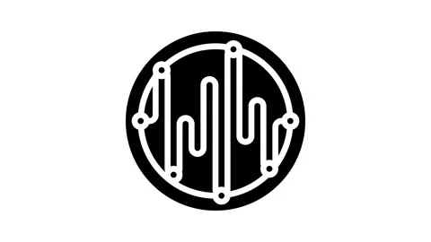 Voice command wave deep learning glyph icon animation Stock Footage 326143995