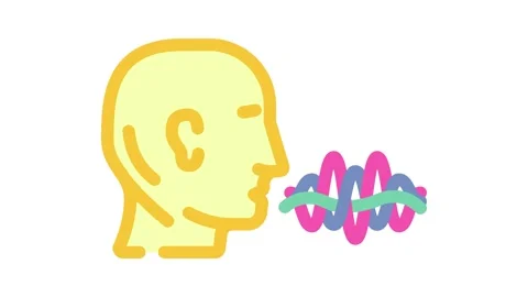 Voice command wave deep learning color icon animation Stock Footage 327257870