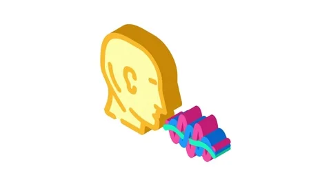 Voice command wave deep learning isometric icon animation Stock Footage 327277814