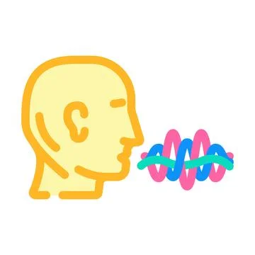 Voice command wave deep learning color icon vector illustration 스톡 일러스트