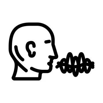 Voice command wave deep learning line icon vector illustration Stock Illustration
