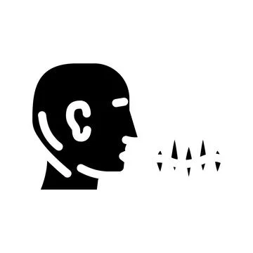 Voice command wave deep learning glyph icon vector illustration Stock Illustration